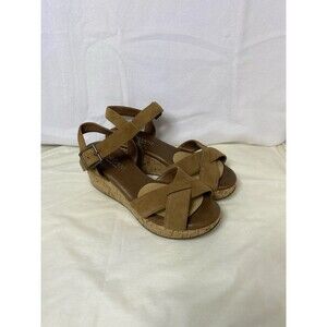 Cordani Size 37 6.5  Dorian Platform Wedge Sandals Leather Brown Suede Heels